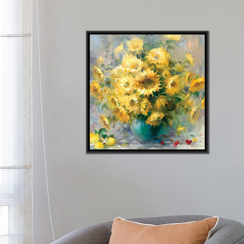 « brillante vi », impression sur toile, H 18 po x l 18 po x P 1,5 po, Toile avec cadre noir, Pas de tapis