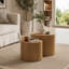 Ensemble de 2 tables basses gigognes, tables basses rondes modernes, tables d'appoint circulaires en bois pour petits espaces salon chambre balcon bureau table d'appoint tambour