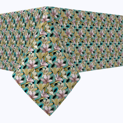 Fabric Textile Products, Inc. Square Tablecloth, 100% Cotton, Floral 94