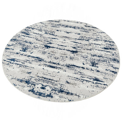 Tapis rond tissé bleu marine Milano