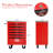 Red & Black 6 Drawers Tool Cart With Wheels, For Workshop And Garage, Steel Build, Smooth Countertop, 4 Universal Wheels Locking, Key Locking Protection Repair Shop, Cold Rolled Steel, Powder Coated-1323881085