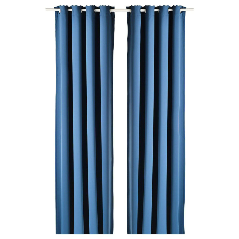 Chism Blackout Curtain Set (2 Pieces), 100% Polyester, 57.1 x 118.1 inches | Stylish Blue Design, Machine Washable at 86°F | Heavyweight 8.5 oz/sq yd | Perfect for Light Blocking & Privacy in Living Room or Bedroom