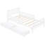 Lit plateforme simple en bois avec garde-corps et rangement - White Temptation Additions-910142323-910142322