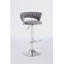 Ensemble de tabourets de bar 2 pièces, avec repose-pieds chromé et base pivotante avec mécanisme de réglage de la hauteur en velours et pieds chromés - tabouret de bar simple - gris-752899299