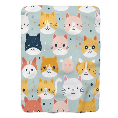 Kawaii Kitty Art - 1 pièce Sherpa Premium
