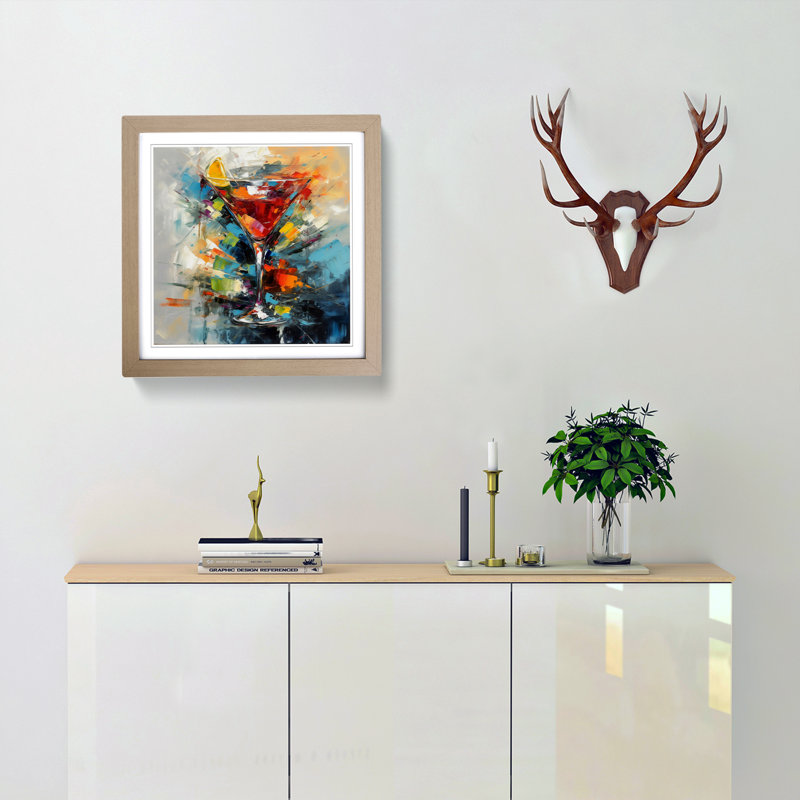 Cocktail Abstract Expressionism - Framed Print, Oak