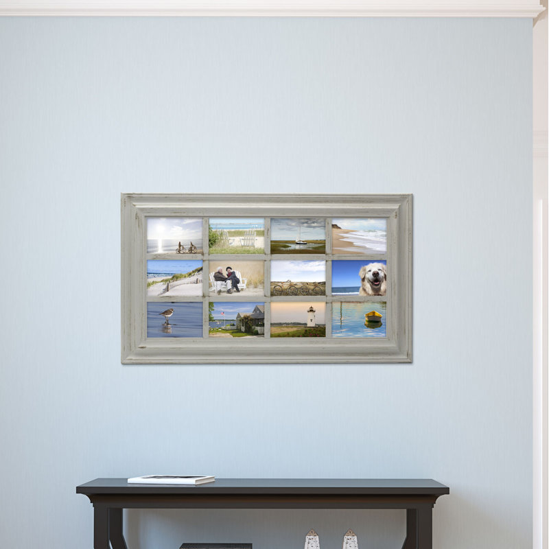 12 Opng Photo Collage Frame For 4X6-Lt Grey