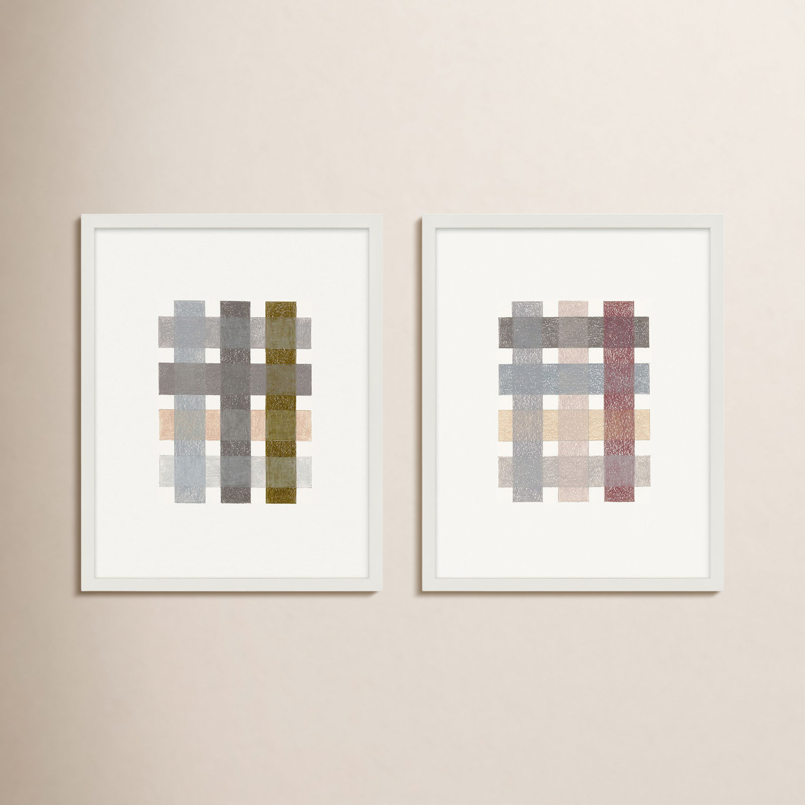 Lancel "Gridlock Vertical" Print by Beth James, White Framed, 25'' H X 40'' W X 1.25'' D