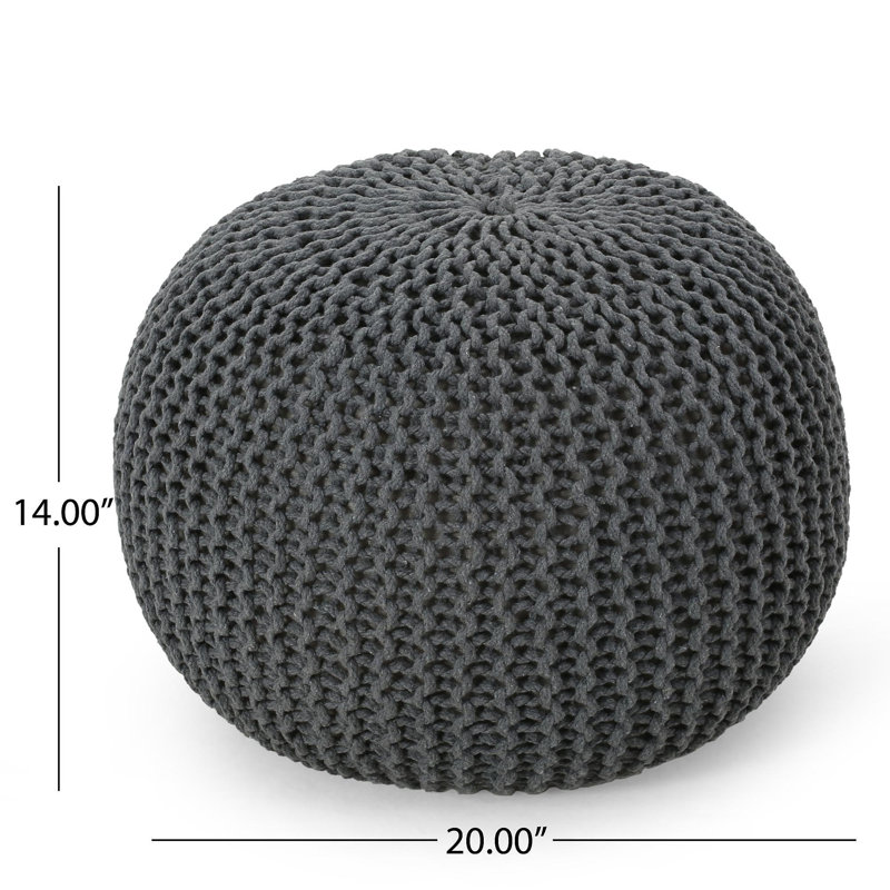 Pouf rond en coton Bordeaux Bordeaux, Gris