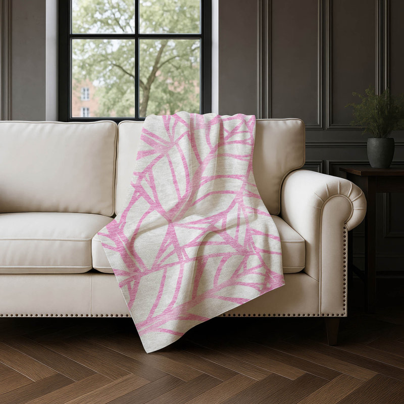 Jeté floral Addison Sherpa ASB741, Rose