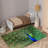 Soft Pile Printed Rug with Elegant Abstract Design Ideal for Transforming Your Living Room into a Modern Artistic Space-438567066