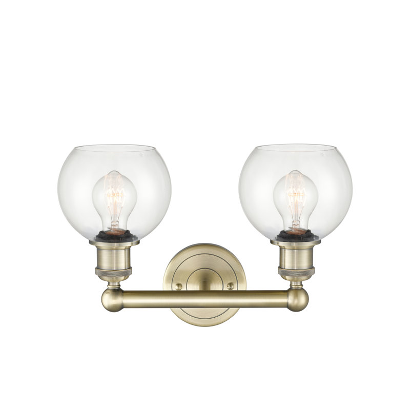 Cambria 2 - Light Dimmable Vanity Light, Clear, Antique Brass