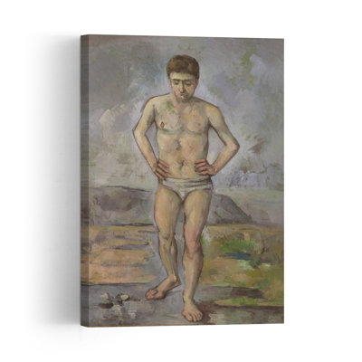 The Bather, C.1885 Abstract Contemporary Portrait Wall Art Print by Paul Cezanne - 1 Piece Wrapped Canvas Wall Art