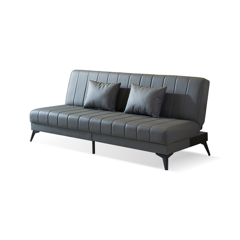 Gray Faux leather Modular Sofa bed cushion couch, Gray