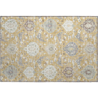 Premium Machine Washable Hust AMF1026 Damask Rug