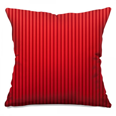 Red Vertical Stripes Double Sided Throw Pillows