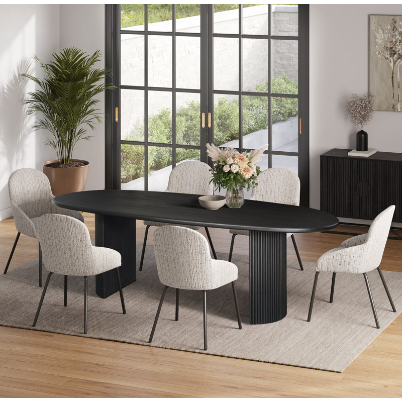 Kebba 92.5" Oval Dining Table, Black