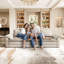 4 Seater Chenille Sofa-1551361951