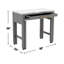 Table rectangulaire à hauteur de comptoir en faux marbre avec tabourets, tiroir, plateau en bois massif gris, 2 rallonges coulissantes, beige