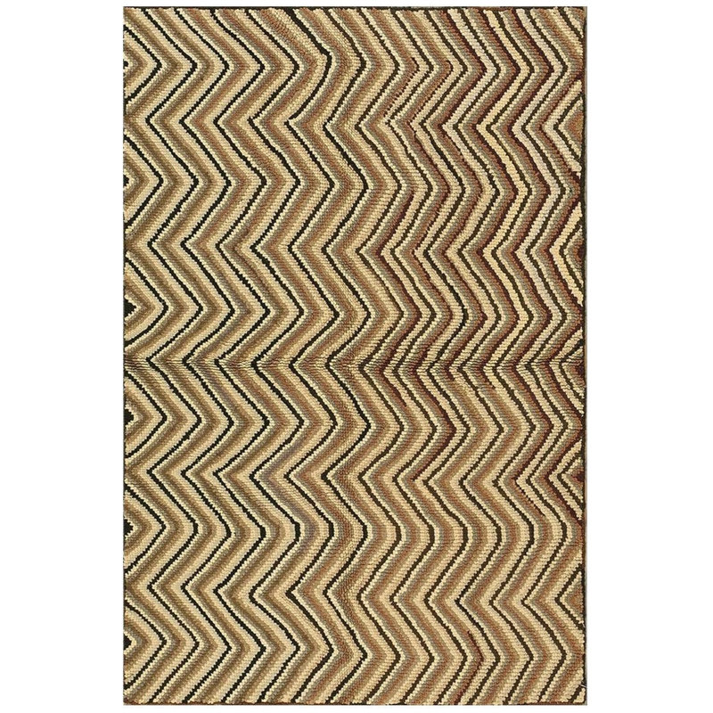 Tapis crocheté américain en laine noué rétro des années 1960