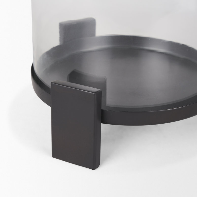 Plat de table en métal, H 13,75 po x l 10 po x P 10 po, Noir