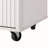 Fluted Kitchen Island With Storage, 55.5" Kitchen Island With Drop Leaf, Power Outlet, 4 Doors And 3 Drawers, Rolling Island Table With Wood-Grain Top, Curved Edge For Kitchen,Dining Room