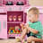 JOYLDIAS Corner Wooden Pretend Kids Play Kitchen, Toddler Kitchen Toys Playset-98903709
