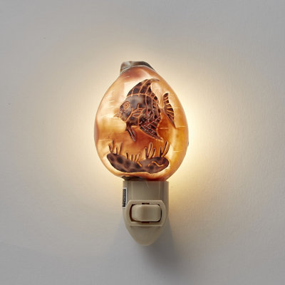 Carved Cowrie Fish LED Night Light