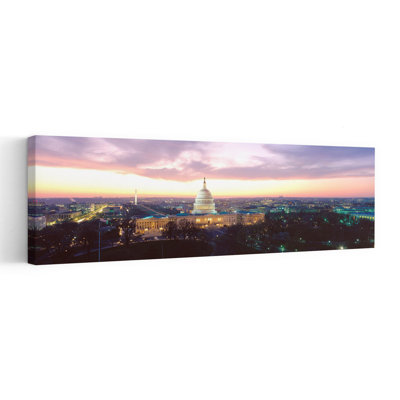 Twilight, Capitol Building, Washington Dc, District Of Columbia, Usa Colorful Abstract Contemporary Architecture City Wall Art