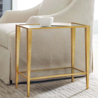 Gilt Glass Top End Table
