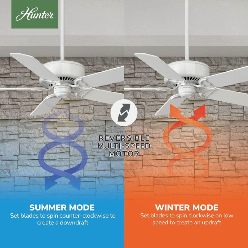 54" Panama Ceiling Fan And Handheld Remote, Snow White