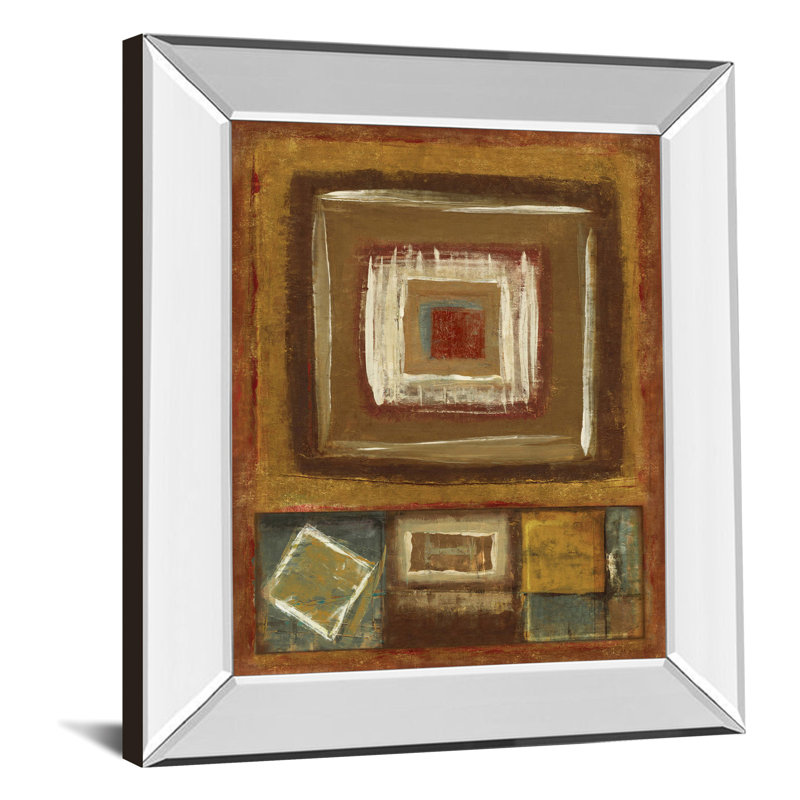 Art mural géométrique chaleureuse - 22 po x 26 po - Cadre en miroir