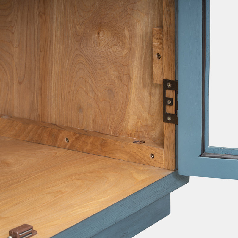 Storage Console Table With 4 Doors, Navy Blue