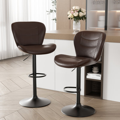 Adjustable Height Counter Stool with Metal Frame