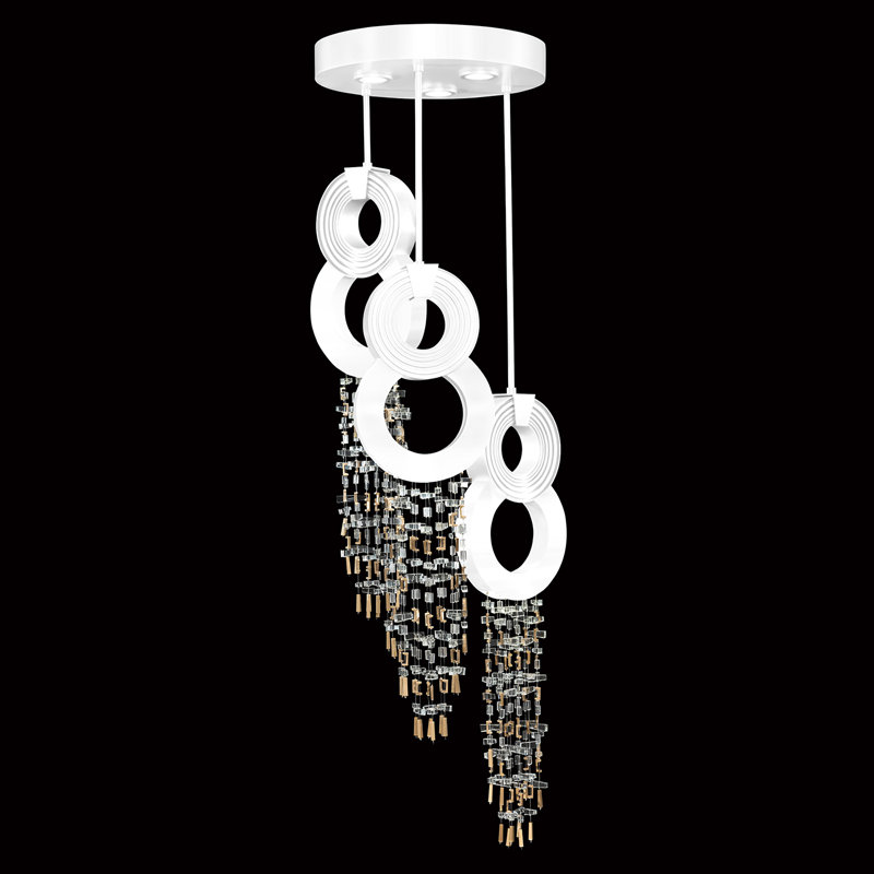 Luminaire suspendu l 18 po Capri, Laque blanche