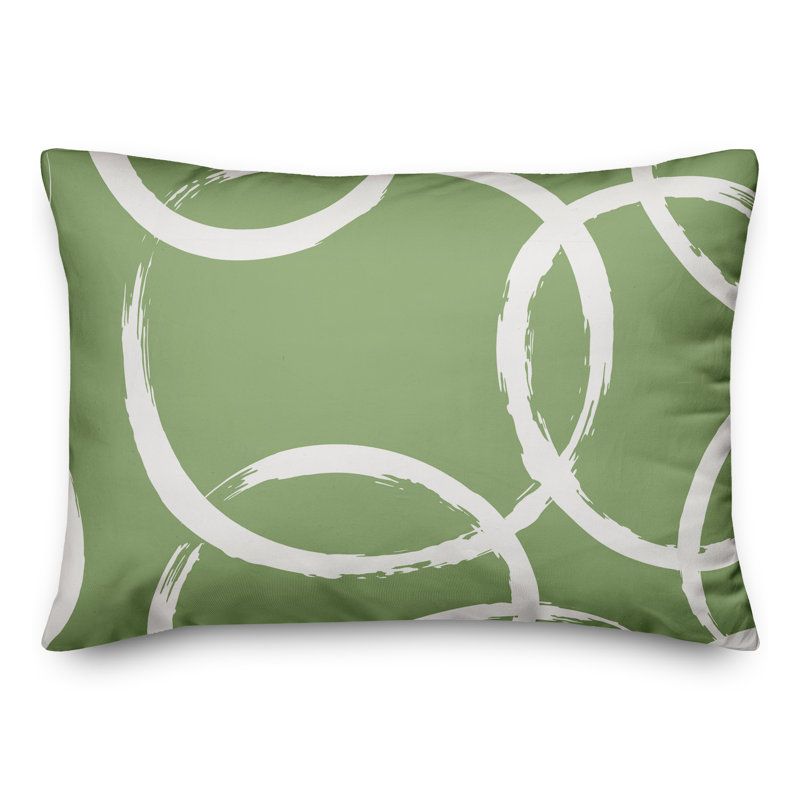 Geometric Outdoor Reversible Throw Pillow, Green