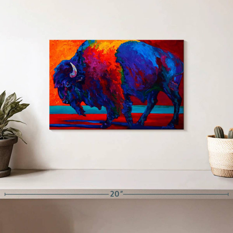 Bison abstrait, H 8 po x l 12 po