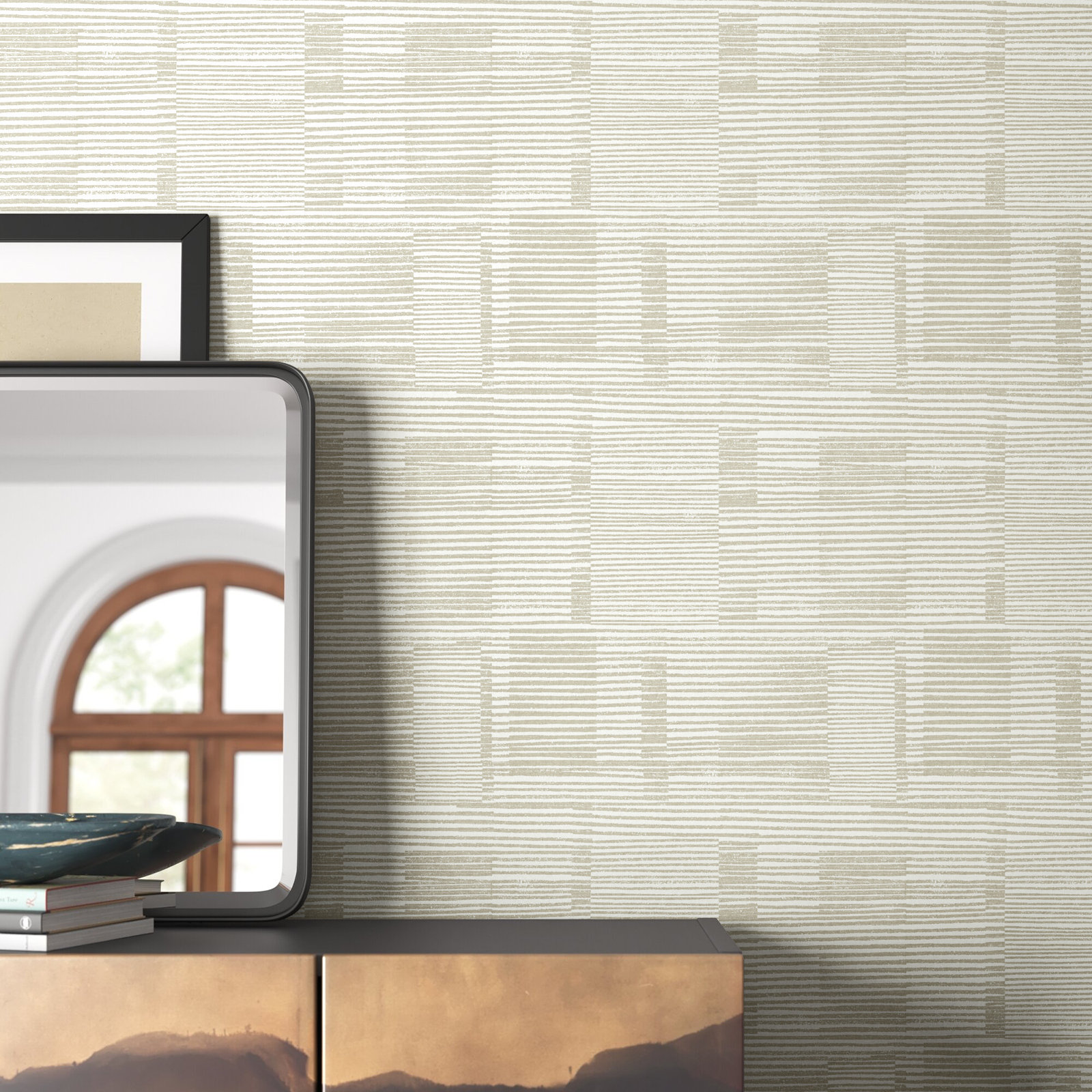 Eryn Striped Wallpaper, Beige