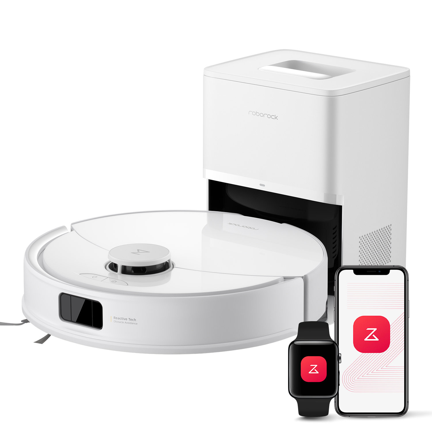Roborock Q10 X5+ Robot Vacuum and Mop, Self-Emptying, 10,000Pa Suction, Obstacle Avoidance, Dual Anti-Tangle System roborock Q10X5+ - White