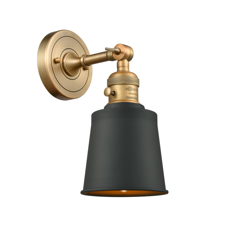 Anduin Steel Armed Sconce, Brushed Brass