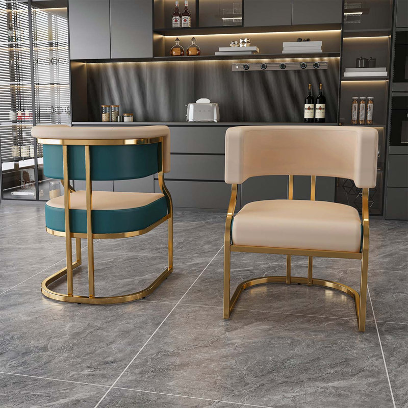 Ensemble de 2 chaises d'appoint, dossier incurvé ergonomique pour la cuisine et la salle à manger