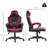 6 Vibrating Point Massage Computer Gaming Chair 5 Modes, Racing Style Heated Desk Chair Swivel Rolling Chair with Headrest, Red / Black