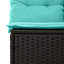 Ensemble de canapé de jardin avec rangement en rotin noir et turquoise vidaXL