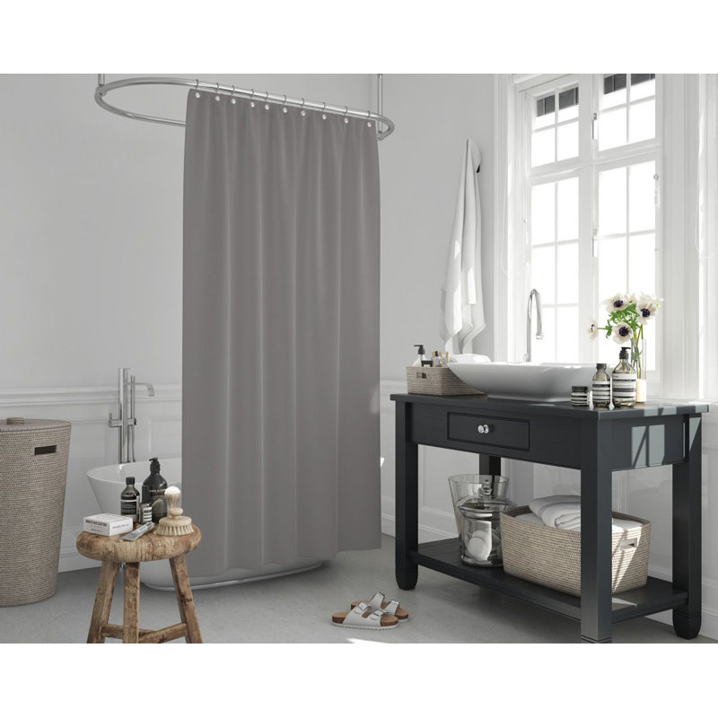 Shower Curtain with Hooks Included, Grey