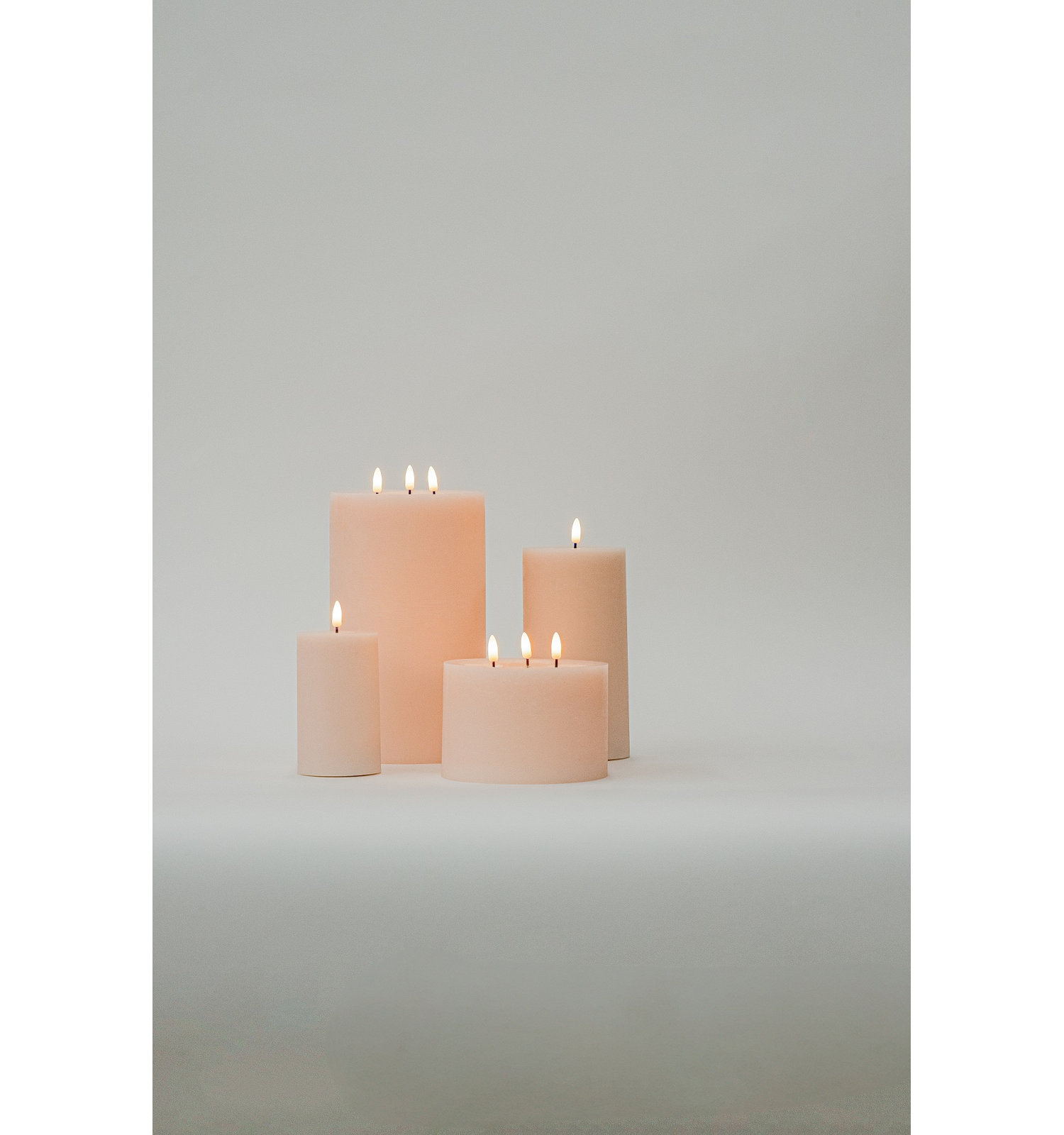 Flameless Pillar Candle, Pink