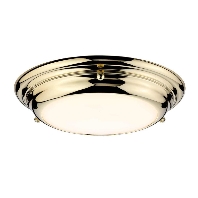 Orrwell Glass LED Flush Mount, Polished Brass