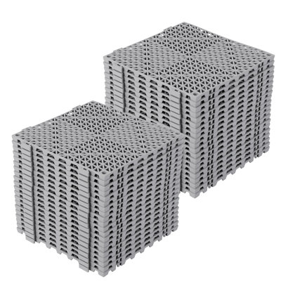 Paquet de 50 coussins modulaires emboîtables, tapis de drainage épissés 12 po x 12 po, carreaux de sol pour garage à emboîtement souple en PVC, trous de drainage antidérapants pour garage, jardin, cuisine, terrasse, piscine, extérieur