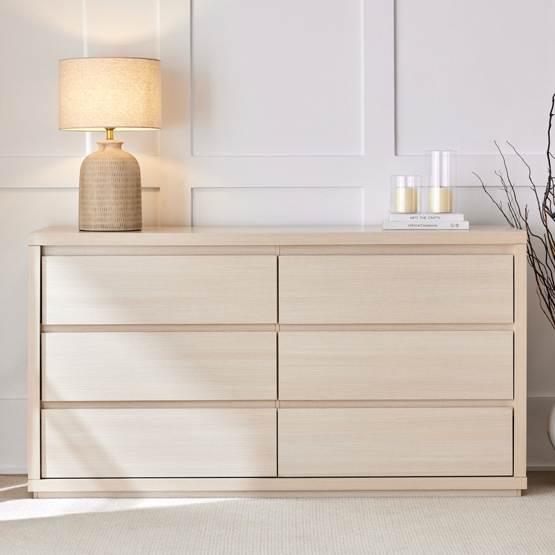 152cm W 6 - Drawer Chest of Drawers, Ivory White