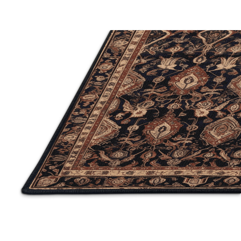 Tapis brun lavable à la machine, Rectangulaire 7 pi x 10 pi
