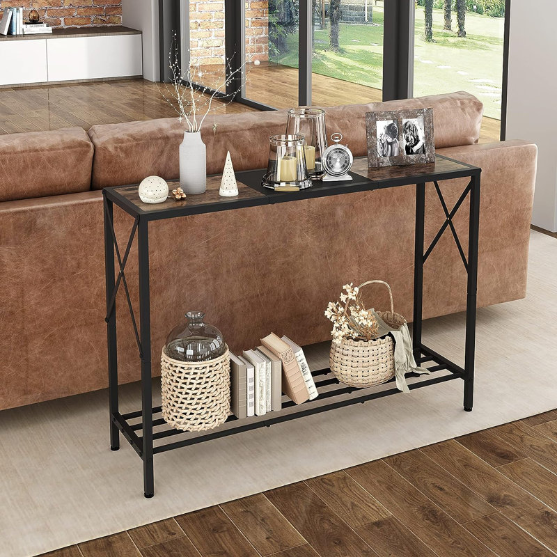 Console 41,8 po Jakobe, Brun rustique, Noir